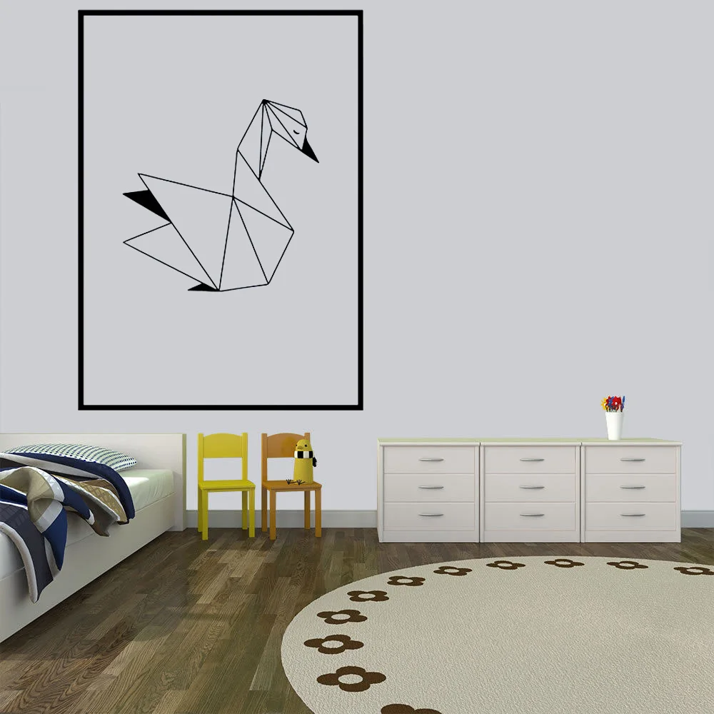 

Nordic Geometric SWAN Wall Sticker Wall Decal wallstickers house Decor For Baby Kids Room Decoration Wallpaper Home Mural