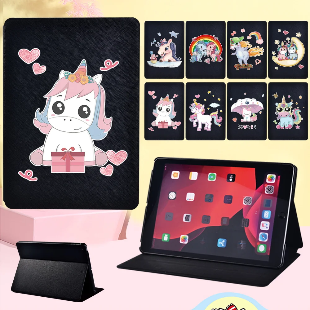 

Protective Case for Apple Air 4/Pro 11/iPad 8/IPad 2 3 4/Mini 1 2 3 4 5 Anti-Dust Unicorn Series Flip Tablet Case + Free Stylus