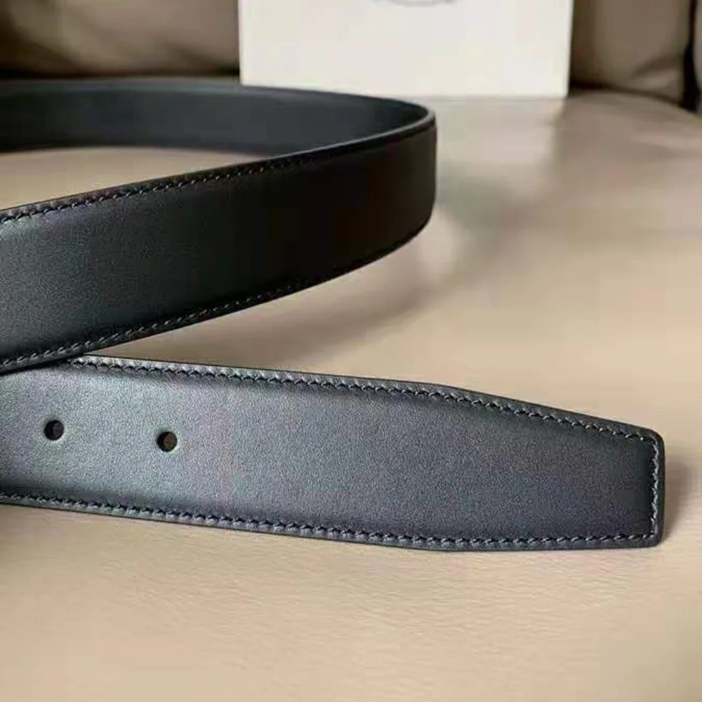 

Top Adjustable 3.4Cm Black Belts Genuine Leather For Men Jeans Fashion Luxury Classic Brand Designer Belt Original Box