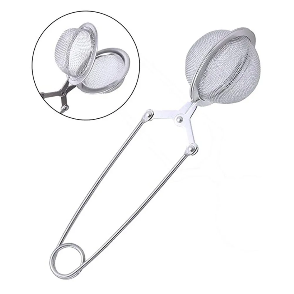 

Tea Mesh Ball Infuser Stainless Leaf Herbs Loose Strainer Reusable Locking Spice Tea Filter Strainers Kitchen Accessories