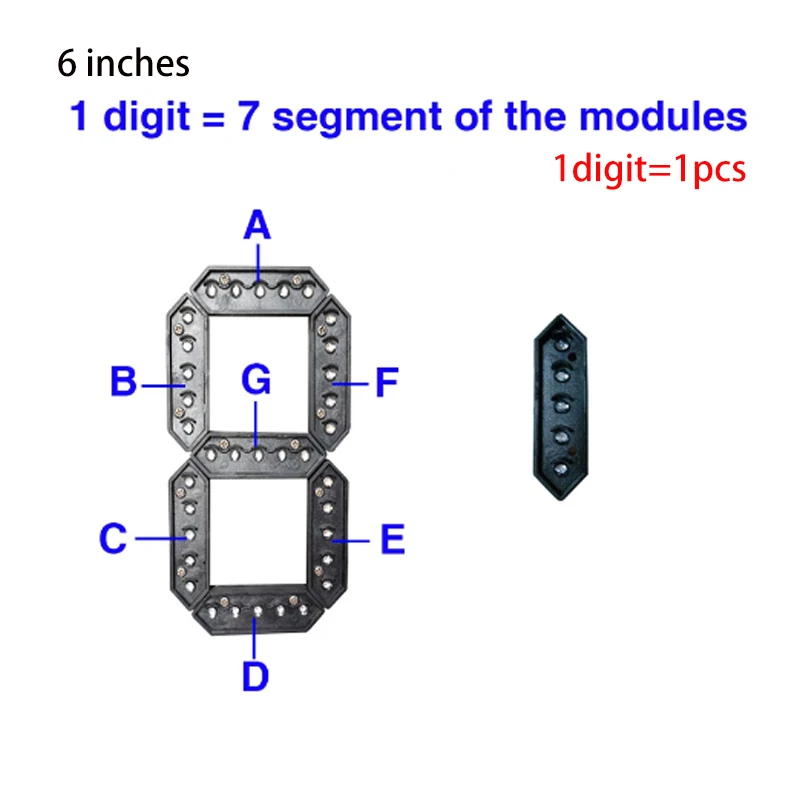 6 шт./лот 6-дюймовый 7-сегментный светодиодный модуль цена на нефть/газ