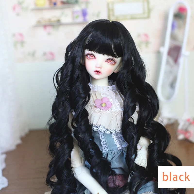 Детские челки BJD высокотемпературный Шелковый парик вьющиеся длинные волосы для