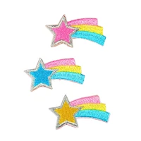 rainbow love heart patches cap shoe iron on embroidered appliques diy apparel accessories patch for clothing fabric badges