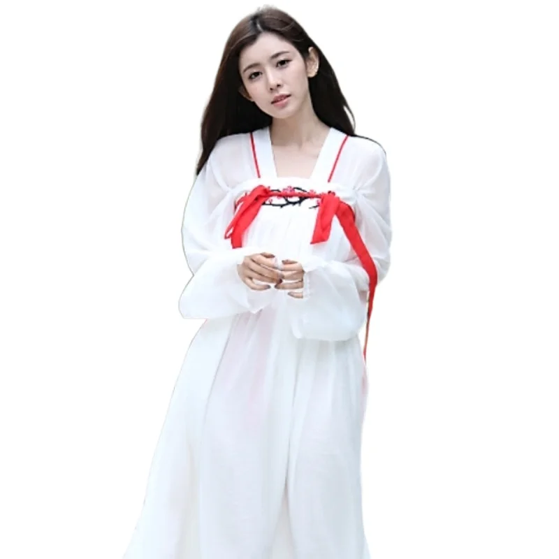 Китайские народные танцы Женская винтажная вышитая одежда Hanfu элегантные платья