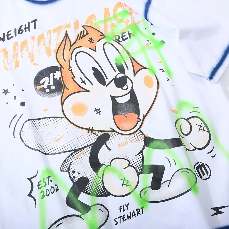 

Aolamegs Oversize Anime Tshirt Men Cartoon Bee Print T-shirt High Street Hip Hop Harajuku Streetwear Short Sleeve Tops Tee Shirt