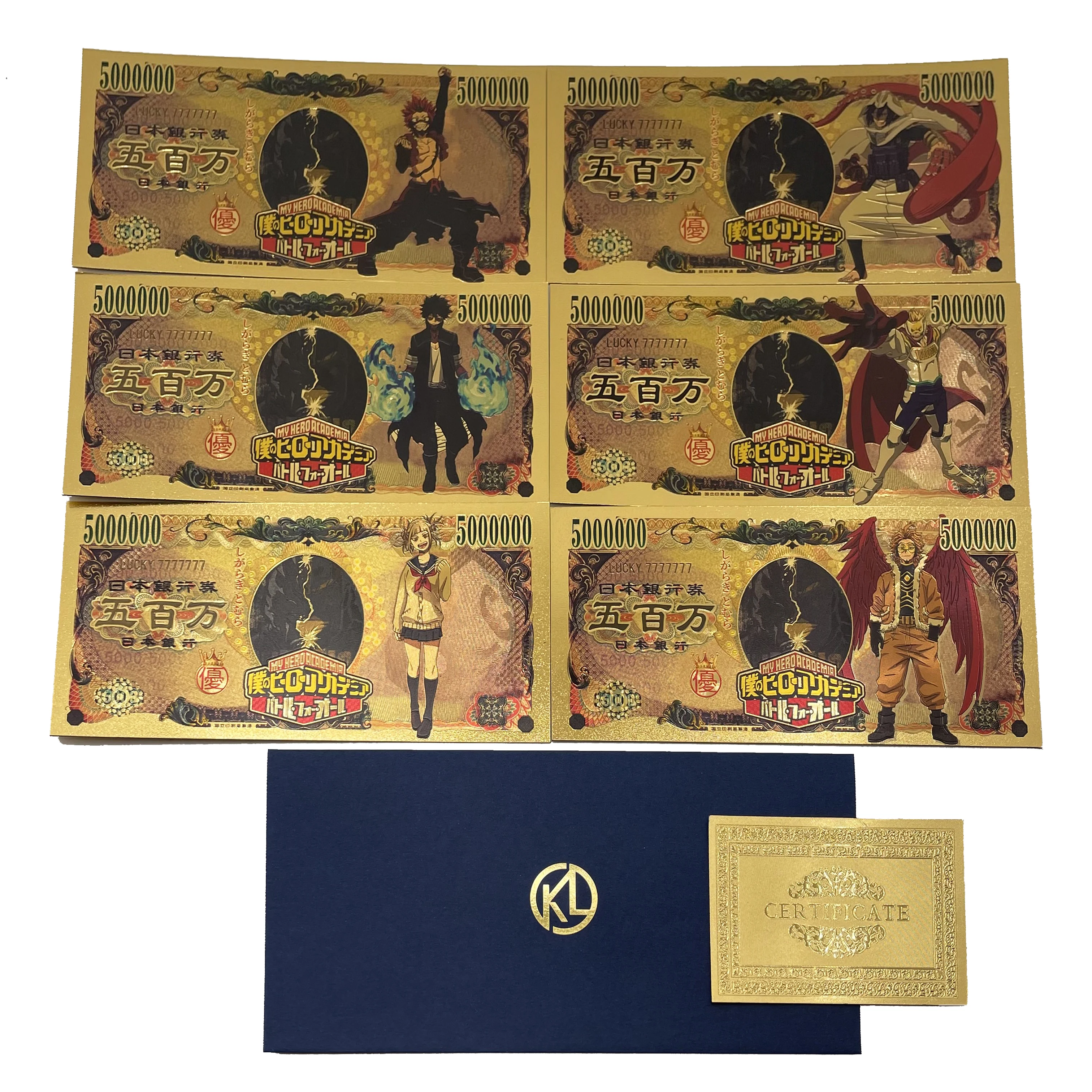 11types Japanese Anime My Hero Academia Cards School mange gold plastic banknote Cartoon Gifts for Collection Decoration | Дом и сад