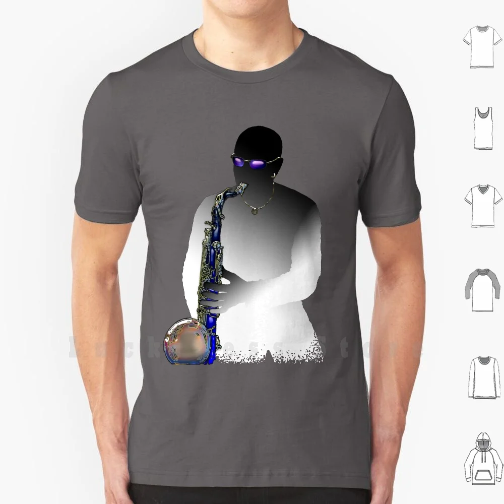 Футболка мужская с изображением синего саксофона крутая тенниска из хлопка