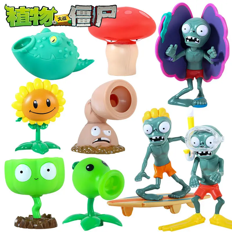 

Plant Vs. Zombie Ejection Toy New Avocado Lotus Root Lotus Small Peng Pleurotus Ostreatus Surfing Diving Zombie Model Doll
