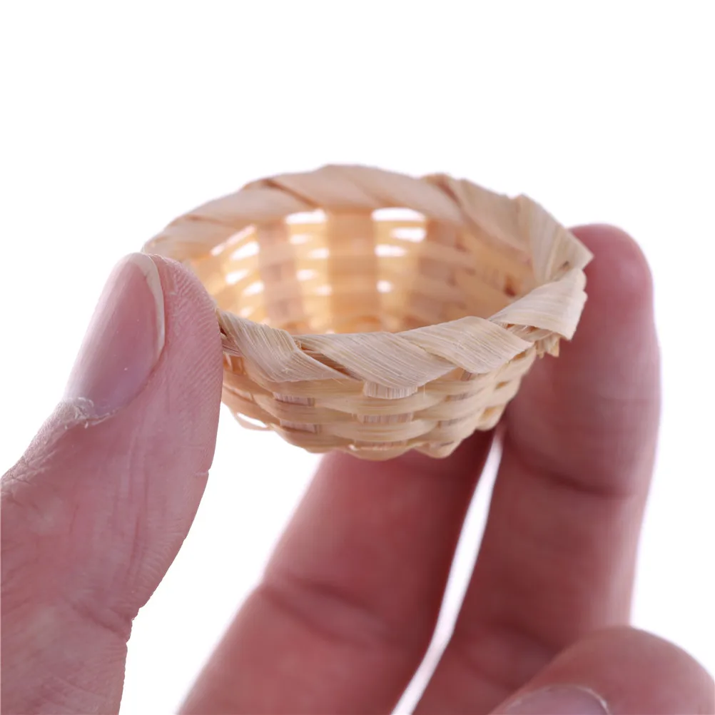 

New Handmade 1:12 Accessories Abamboo Baskets Bath Supplies Pure Doll House Miniature Bamboo Baskets Doll House Miniatures