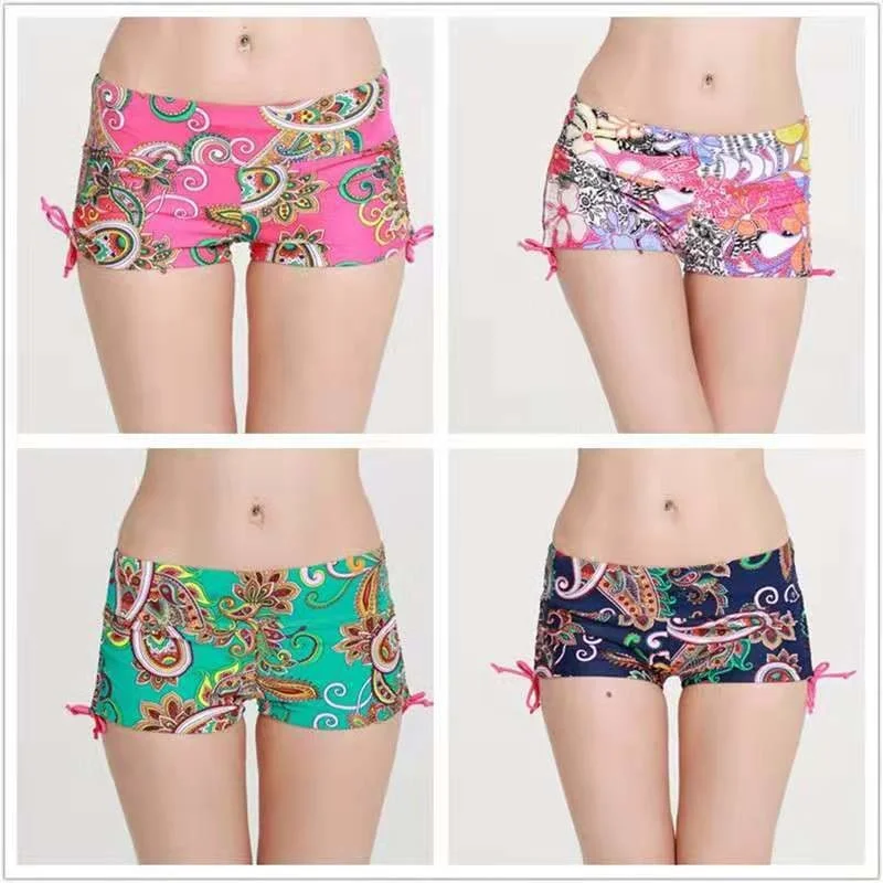 

Swimming Shorts for Women with Strap Solid Multi-color Beach Swim Short Ajustable Summer Quick-dry Rash Guard Trunks