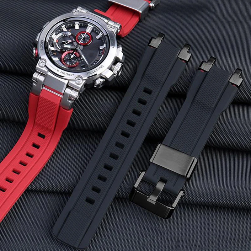 

High quality rubber watchband for casio gshock MTG-G100 MTG-B100/D/BD watch strap original Metal interface men Modified band