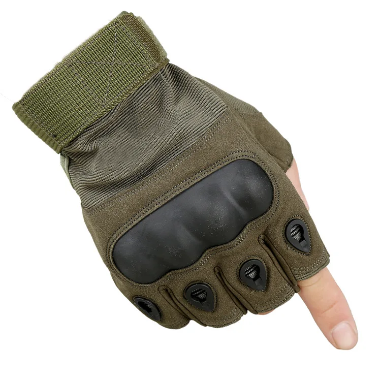 half finger green Полный/половина пальцев тактические перчатки Военные перчатки армейские Пейнтбол Стрельба альпинистские Пешие прогулки страйкбол боевые перчатки - Цвет: half finger green