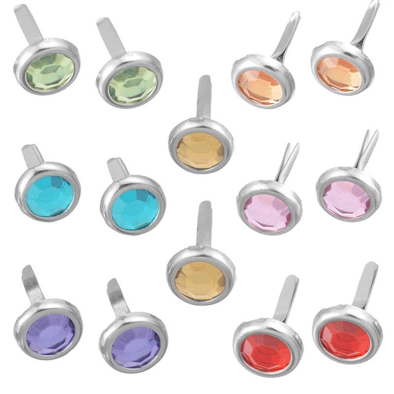 50 шт Металлические штифтики для скрапбукинга украшение декоративная эмаль капля