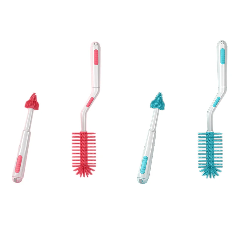 

MISUTA Baby Milk Bottle Cleaning Brush Set Silicone Feeding Bottle Nipple Cleaning Tools 360 Degrees Rotating Brush