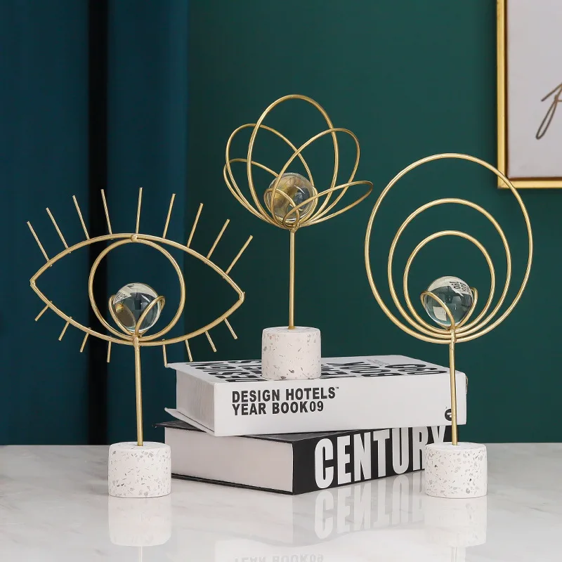 

Homelily, современные роскошные металлические украшения в виде золотого хрустального шара, аксессуары для украшения дома, креативная фигурка д...