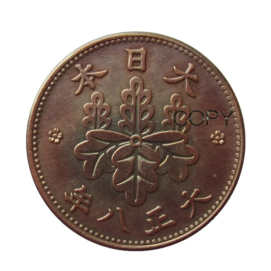 JP(55) Taisho 8 лет репродукции Азия Япония-5 Рин медная копия монеты