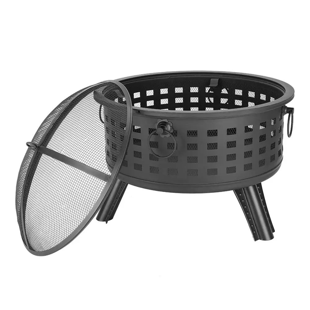 

26 inch Round Large Fire Bowl Cast Iron Firepit Modern Stylish Fire Pit Garden Outdoor for Garden Patio Terrace Camping
