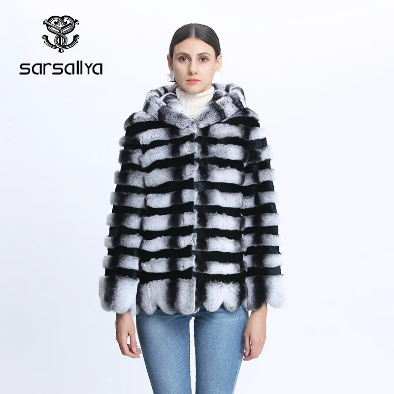 Женское меховое пальто с капюшоном зимнее из кроличьего меха для женщин куртки