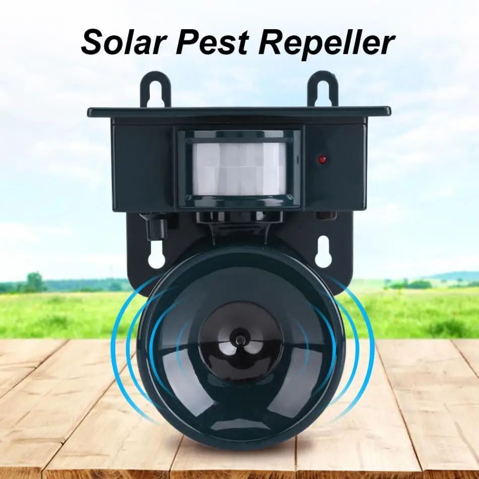 

Ultrasonic Bird Repeller Solar Powered PIR Motion Sensor Ultrasonic Pest Repeller Cat Mouse Chaser Bird Dog