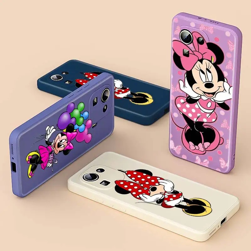 

Liquid Silicone TPU Cover Disney Cute Minnie For Xiaomi 11 Ultra 10T 10S 10i 10 9 11T 11i 9SE 8SE Pro Lite 5G Phone Case