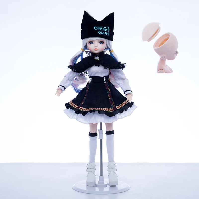 1/4 BJD 45 см голова куклы открыть Сменные глаза парика |