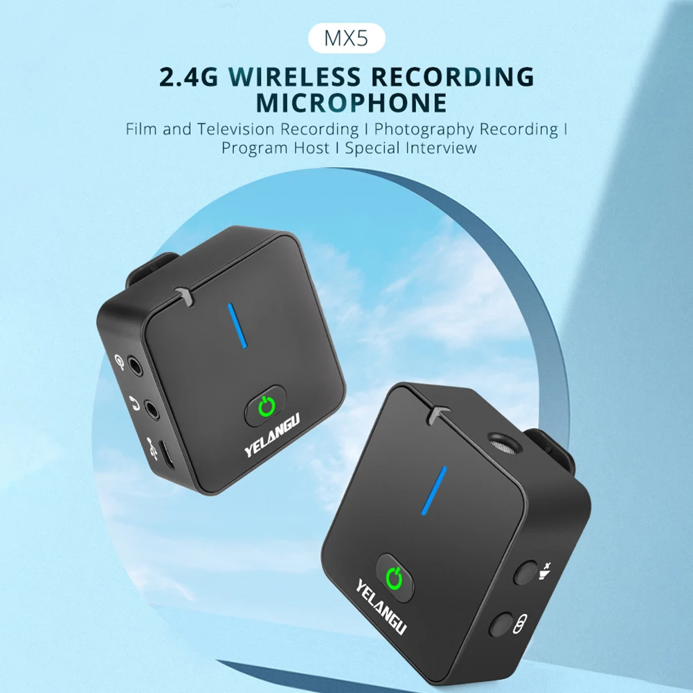 

Portable Lavalier Interview Recording Wireless Microphone for Mobilephone PC DSLR Camera iPhone Xiaomi MX5 Transmitter