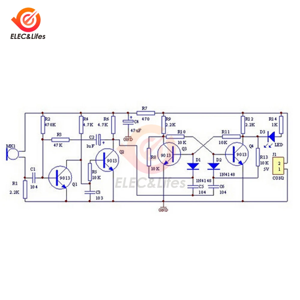 DIY Clap Switch Kit электронный сенсорный светодиодный экран с активированным