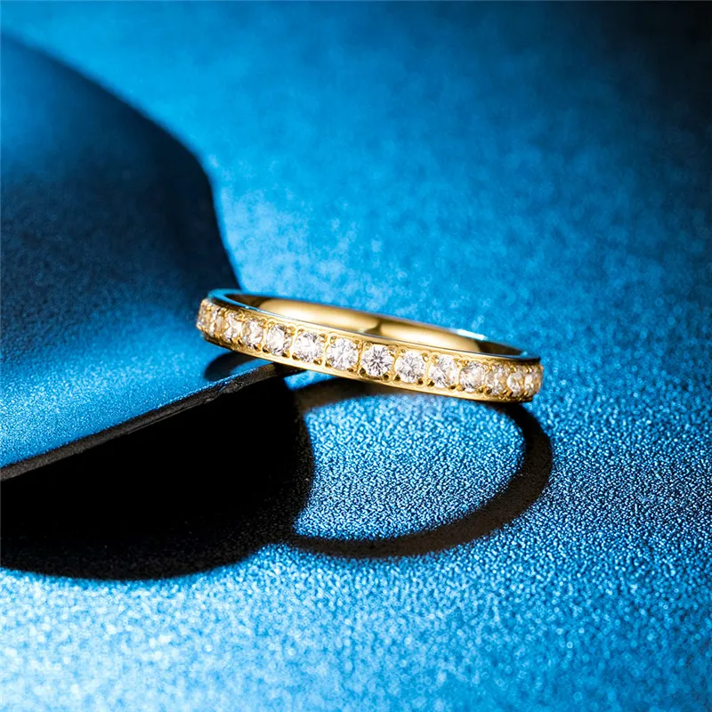 ЦИРКОНИЕВЫЕ инкрустированные титановые стальные женские кольца блестящие