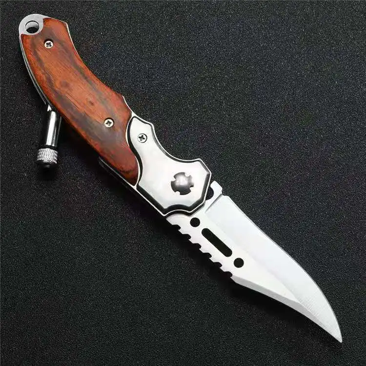 198 мм складной нож выживания тактика уличный карманный с светодиодный фонарик