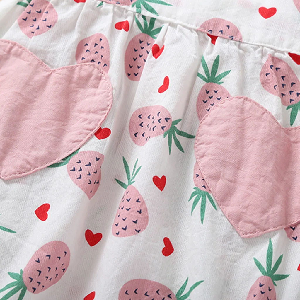 

Newborn Baby Girls Pineapple Print Love Heart Romper Ruffle sleeve Baby Girl Clothes With Hat Spring Summer Print Jumpsuits