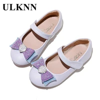 kids wear resistant shoes new 2021 purple princess flat shoes wholesale girl single bow birthday party shoes for kids