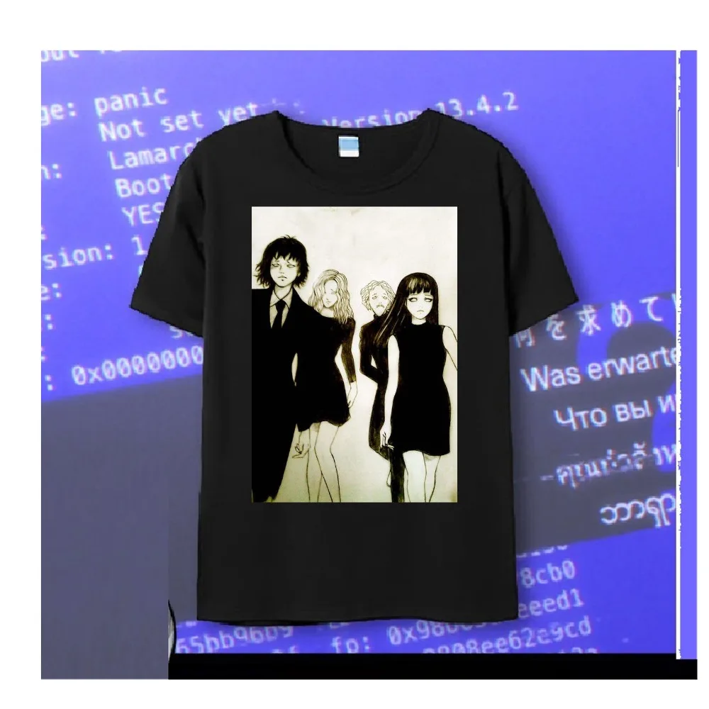 

Punk Horror Junji Ito Black T Shirt Unisex Causal 2020 Hot Sale New Fashion Brand O-Neck Oversize Style Funny T Shirt