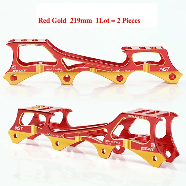 Red Gold 219mm Роликовые коньки рокерного типа, рама с 219 мм 231 мм 243 мм банановым основанием, 6019 алюминиевый сплав с ЧПУ для SEBA FSK слалом - Цвет: Red Gold 219mm