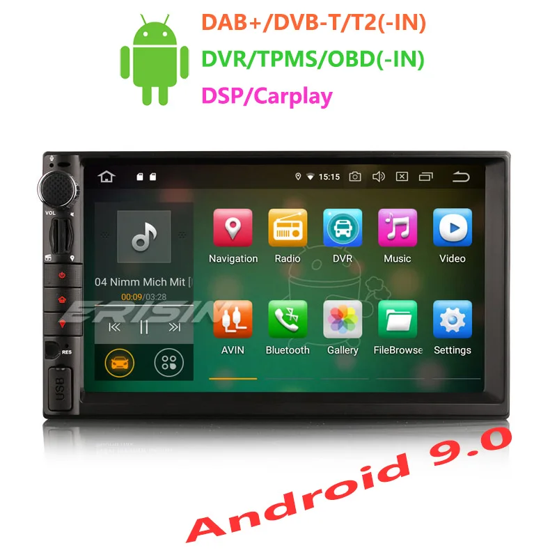Erisin ES8049U 7 дюймов Android 9 0 Восьмиядерный 4 Гб ОЗУ Авторадио BT для универсальных