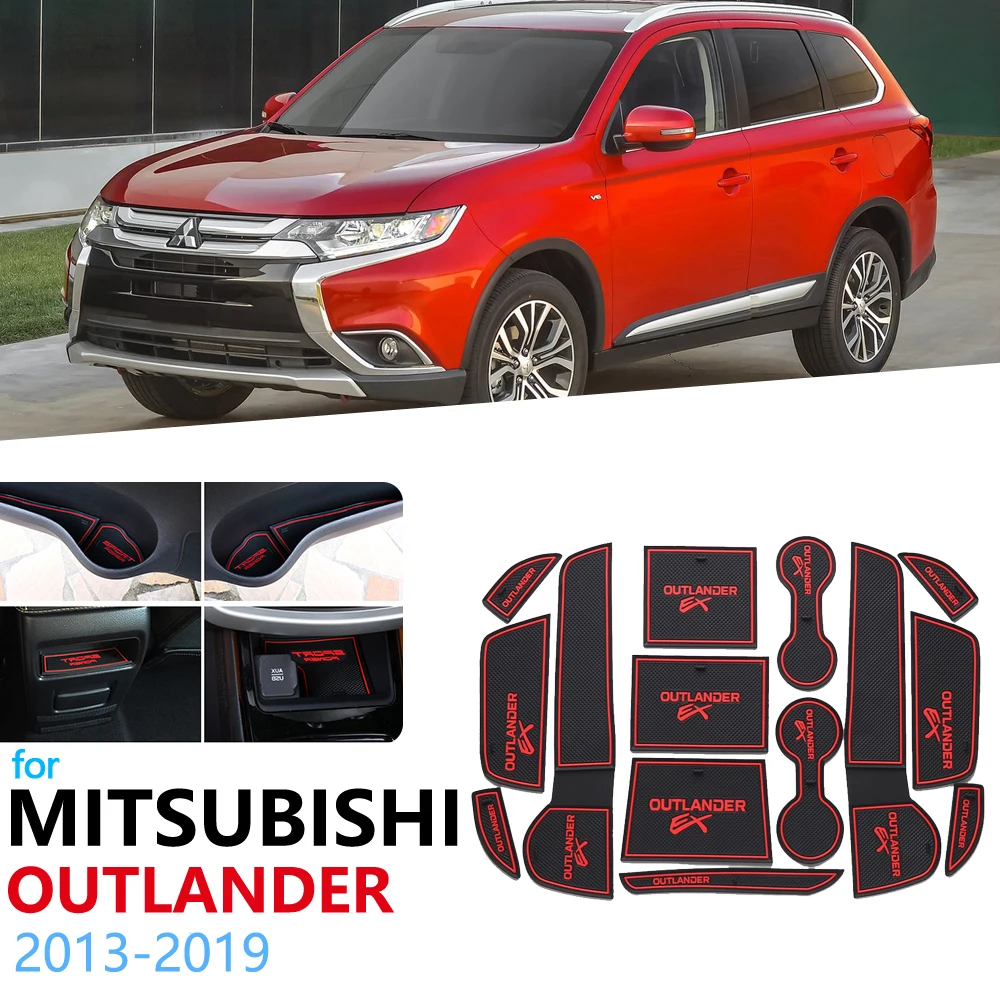 Нескользящий Резиновый коврик для ворот и чашки Mitsubishi Outlander 2013 2014 2015 2016 2017 2018 2019 3