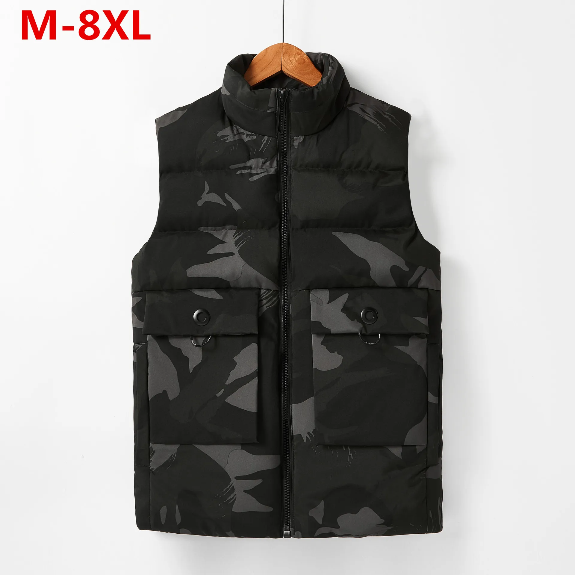 Жилет мужской зимний Камуфляжный с воротником-стойкой батальных - Цена: 1981.77