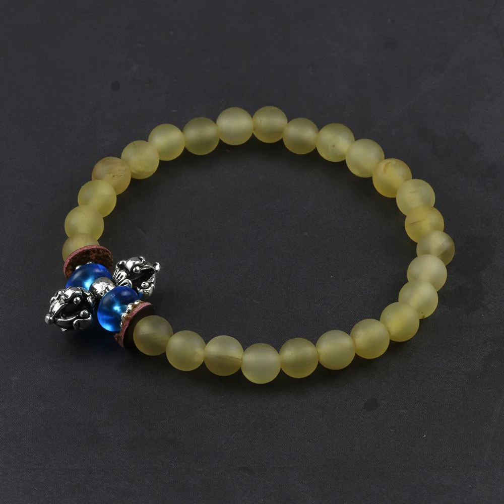 Тибетский буддизм Ваджра очарование Аутентичные козы рога бусы браслеты Ом Мани