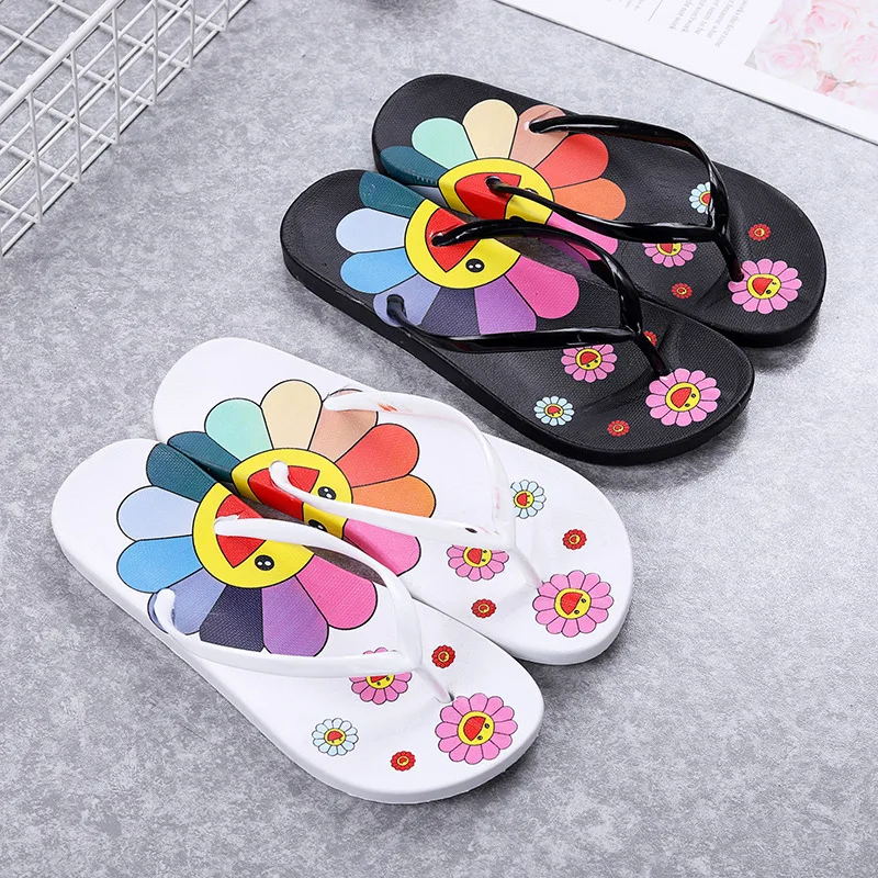 

Summer New Fashion Casual Elements With The Same Paragraph Murakami Sunflower Sandals And Slippers Outdoor Beach Slippers