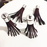 12 pcs morning glory design leather tassel diy jewelry accessories pendant for key chains earrings silver cap charming pendant