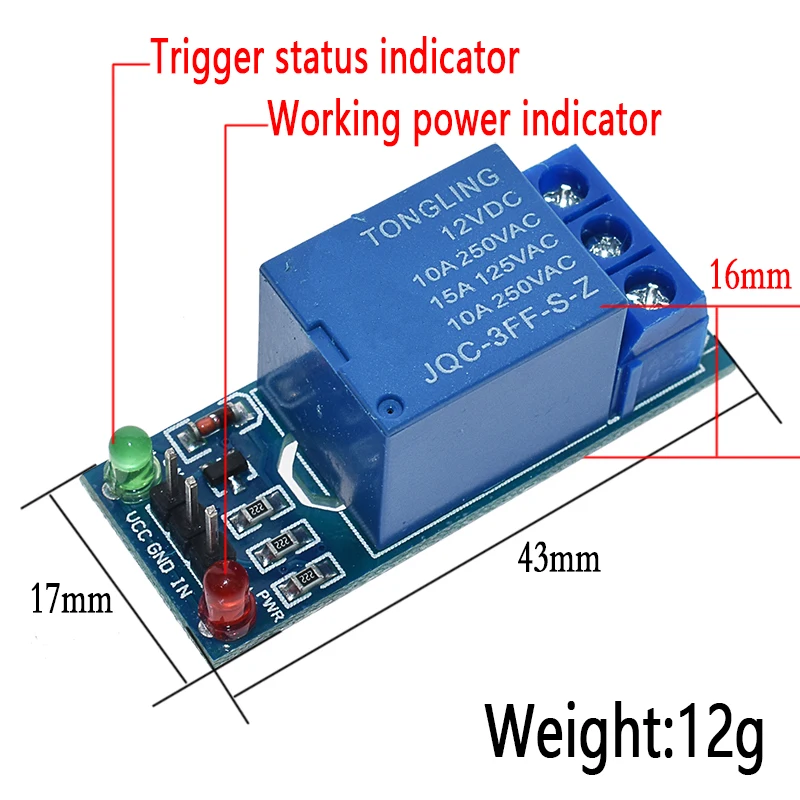 5V 12V триггер низкий уровень 1 канал релейный модуль интерфейса для PIC AVR DSP ARM MCU Arduino