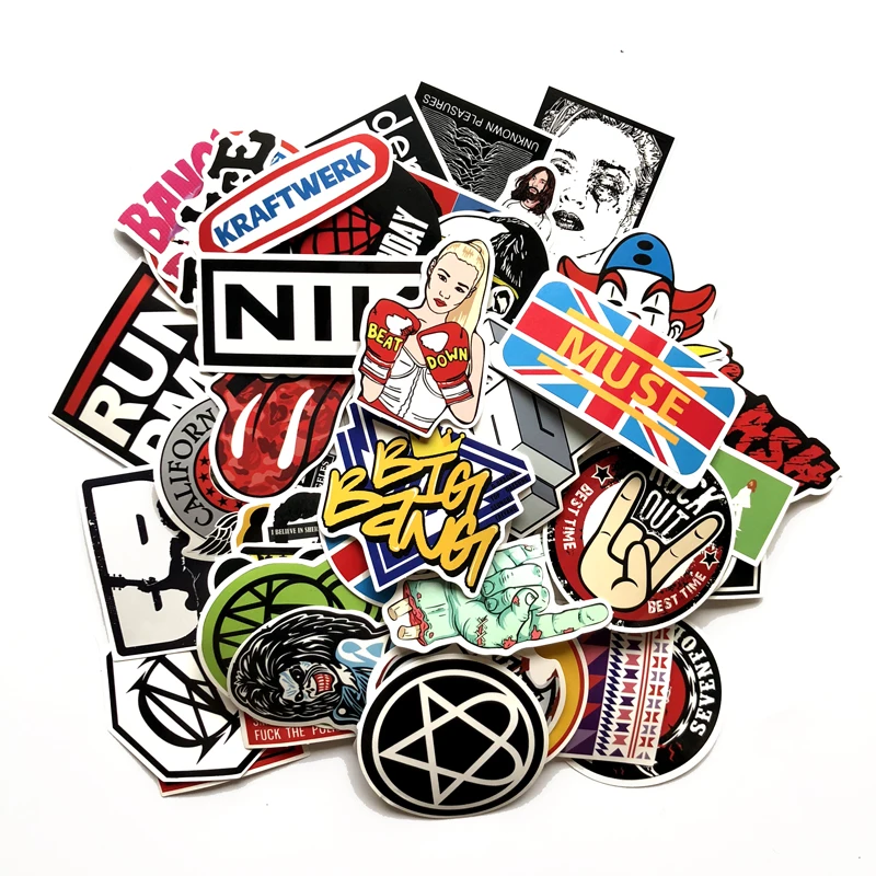110 шт Наклейка в стиле рок музыка Ретро группа граффити наклейки JDM для DIY гитары