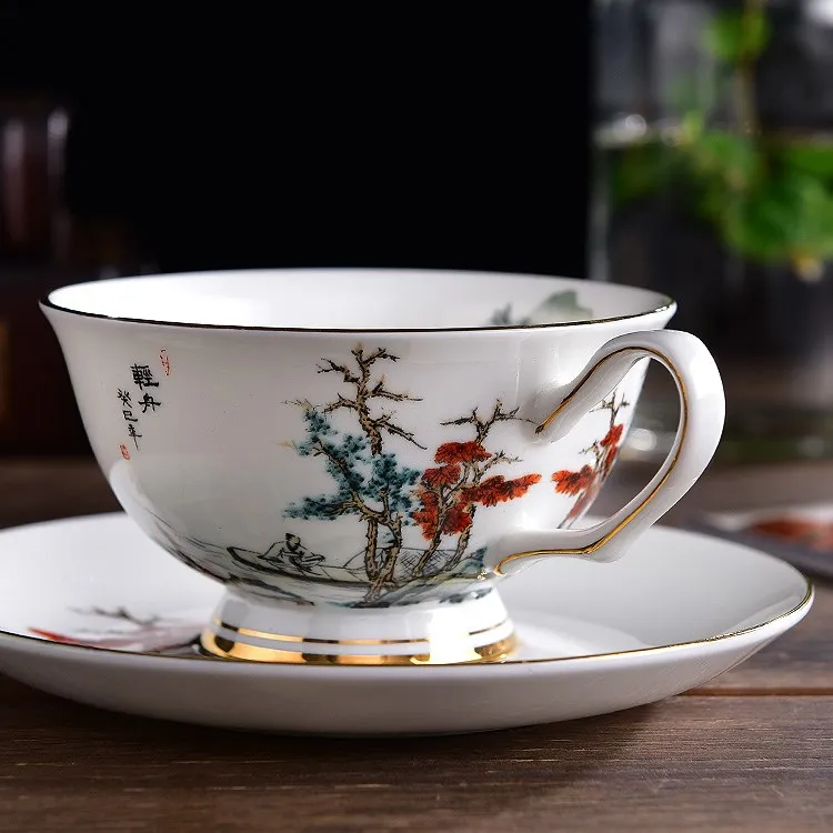 Винтажная чашка ручной росписи китайская Высококачественная кружка из белого
