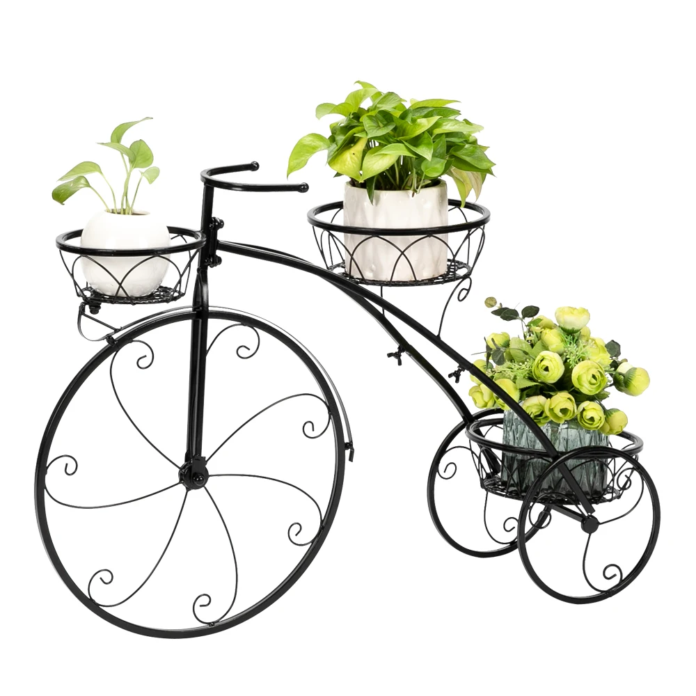 

Artisasset Paint Bicycle Shape 3 Plant Stand Black