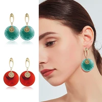 new circle acrylic drop earrings for ladies trendy dangle earrings for women statement jewelry party gift