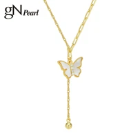 gn pearl necklace jewelry women butterfly pendant birthday gift party elegant minimalism girls presents simple design