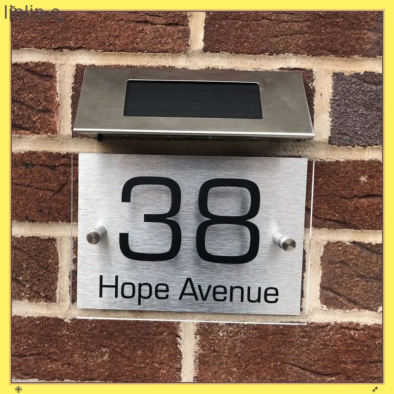 Открытый солнечной энергии дверная доска светильник адрес индикация номерной