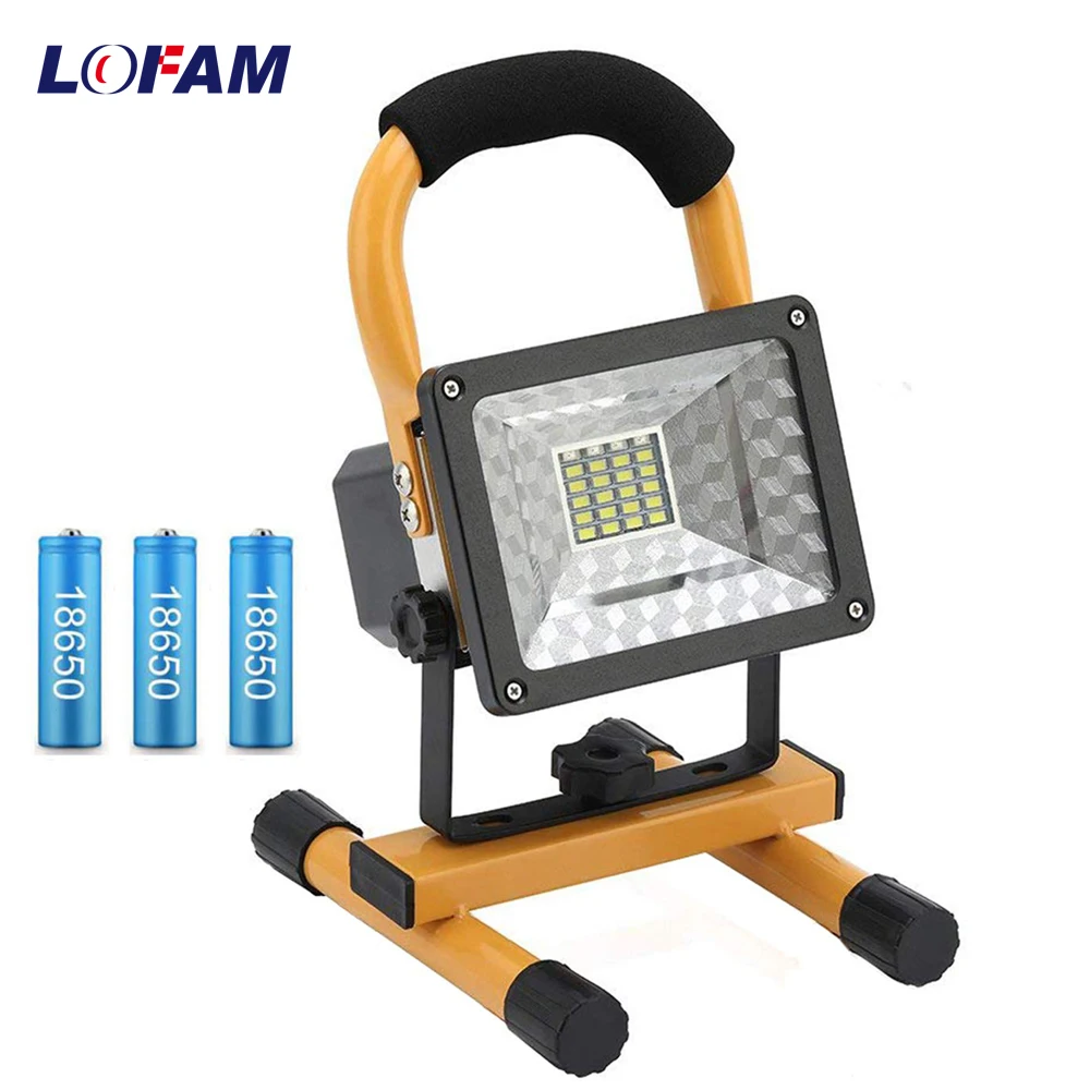 저렴한 Lofam-야외 충전식 스포트라이트, 휴대용 LED 작업 조명, 탐조등, 캠핑 랜턴, 건설 현장 램프