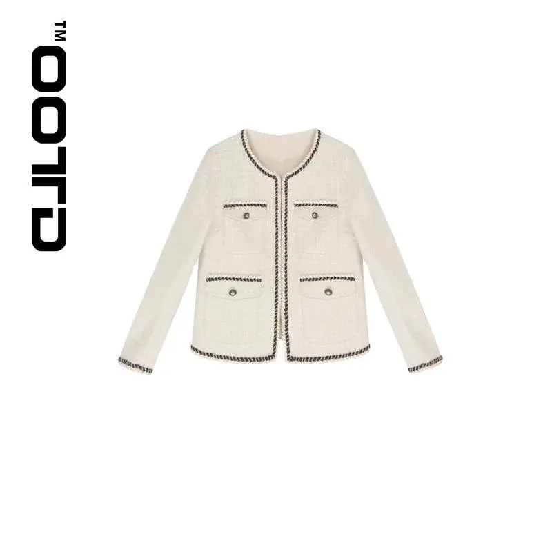 

OOTD Fall 2021 New Socialite Small Sweet Wind Tweed Coat Female Brief Paragraph Small Temperament Show Thin Coat