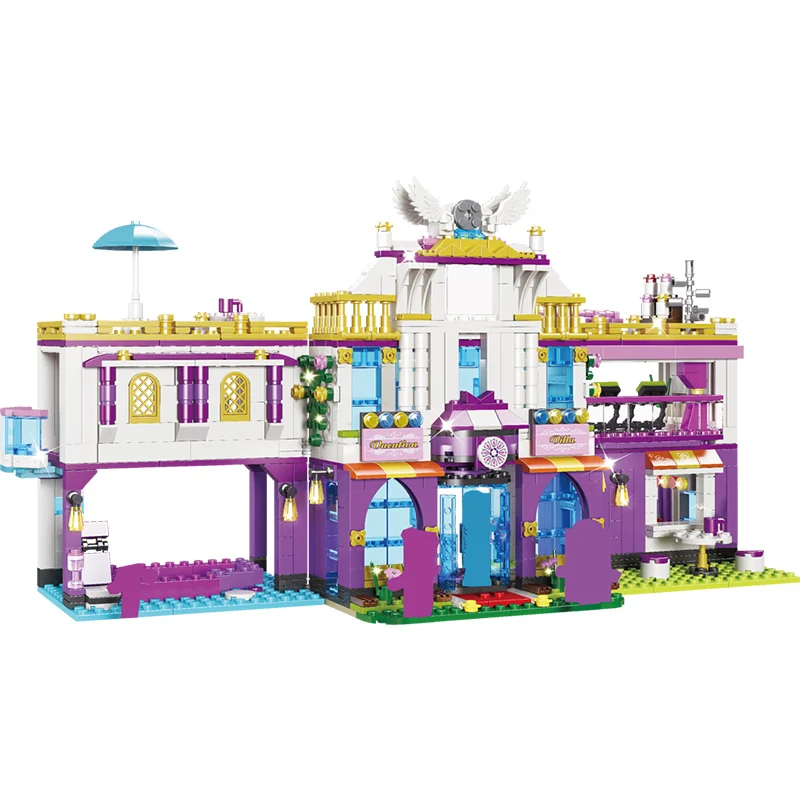 

961 Pcs Private Luxury Villa House Building Blocks Friends Figures Bricks Kits Educational Toys For Girls
