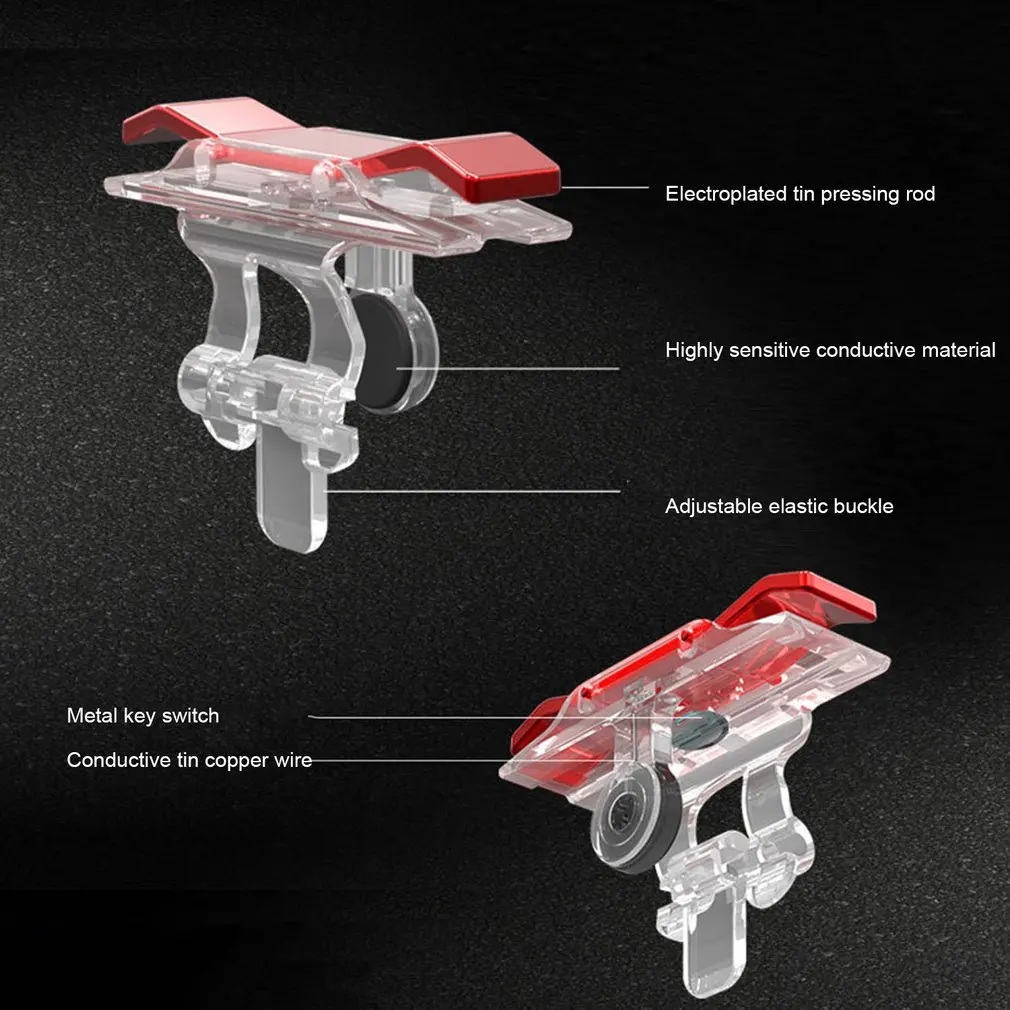 2pcs mobile phone gaming trigger gamepad for pubg button handle for l1r1 shooter controller keypads grip for iphone android free global shipping